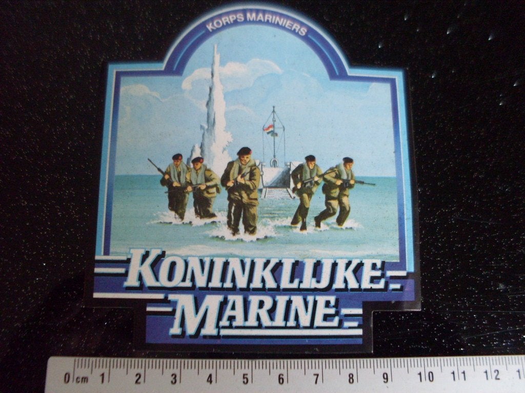 sticker koninklijke marine korps mariniers landing leger, Verzenden, Zo goed als nieuw, Bedrijf of Vereniging