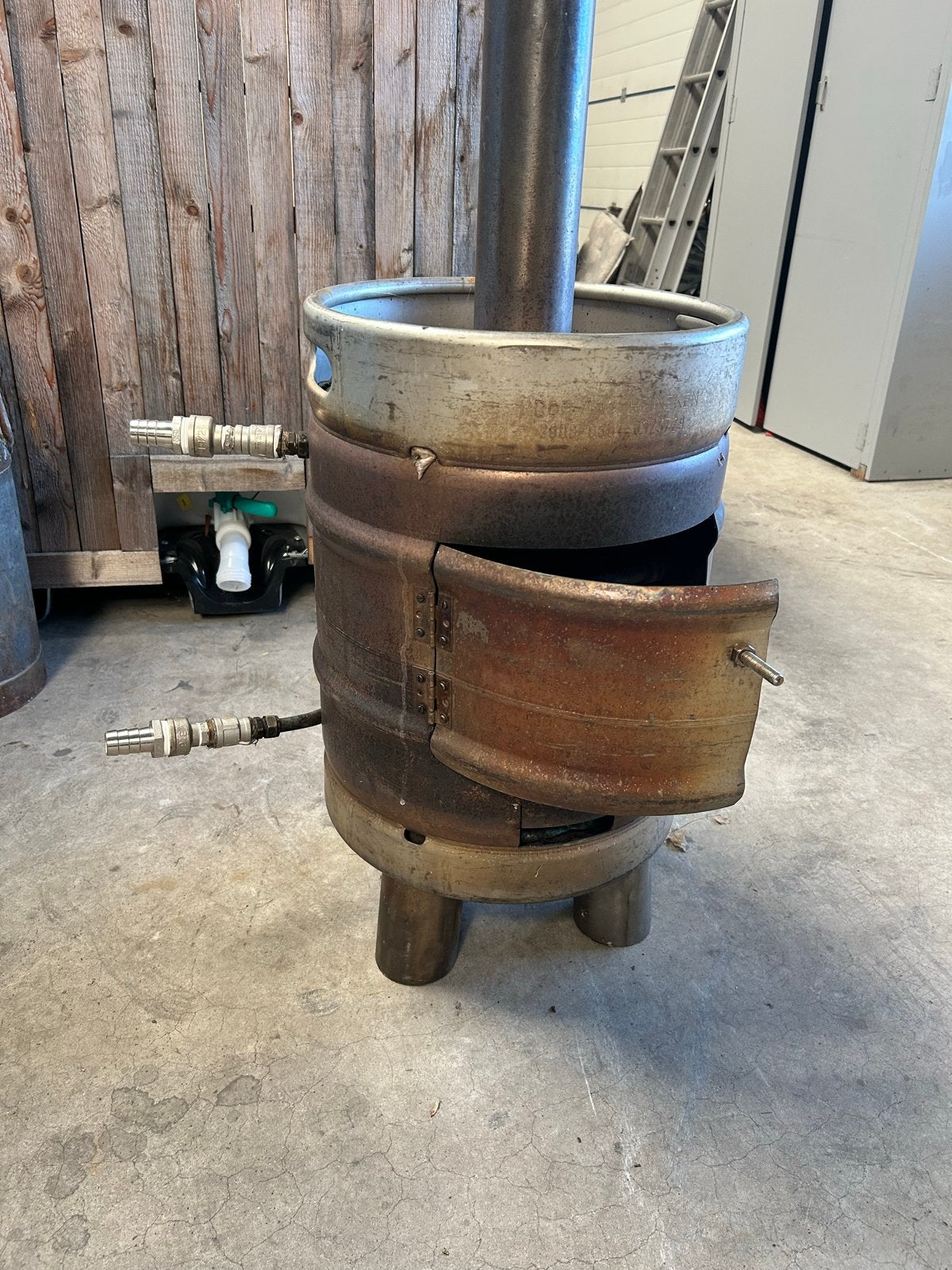 Zelfgemaakte Hottub met Hout- en Elektrische Kachel, Tuin en Terras, Ophalen, Gebruikt, Vast