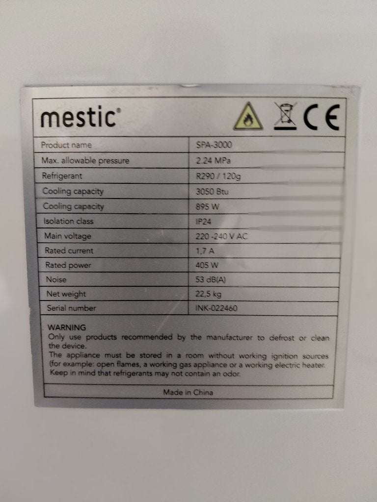 Airco Mestic SPA-3000 geschikt voor caravan of camper, Ophalen, Gebruikt, Koelen en Ontvochtigen, Minder dan 60 m³
