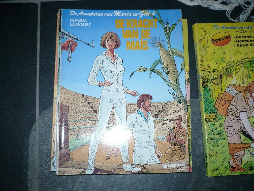 4 de avonturen van giel en maria, Gelezen, Pierre Seron, Ophalen of Verzenden, Meerdere stripboeken
