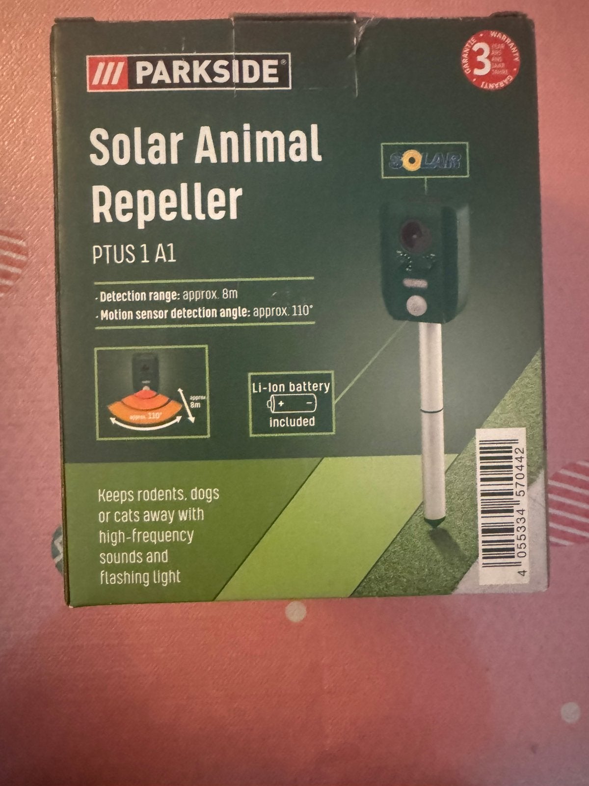 PARKSIDE Solar Animal Repeller, Ophalen, Zo goed als nieuw, Ongediertebestrijding