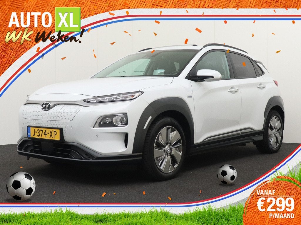 Hyundai KONA EV Premium Sky 64 kWh Schuif-dak Head-up Displa, Auto's, Hyundai, Gebruikt, Zwart, Wit, Kona