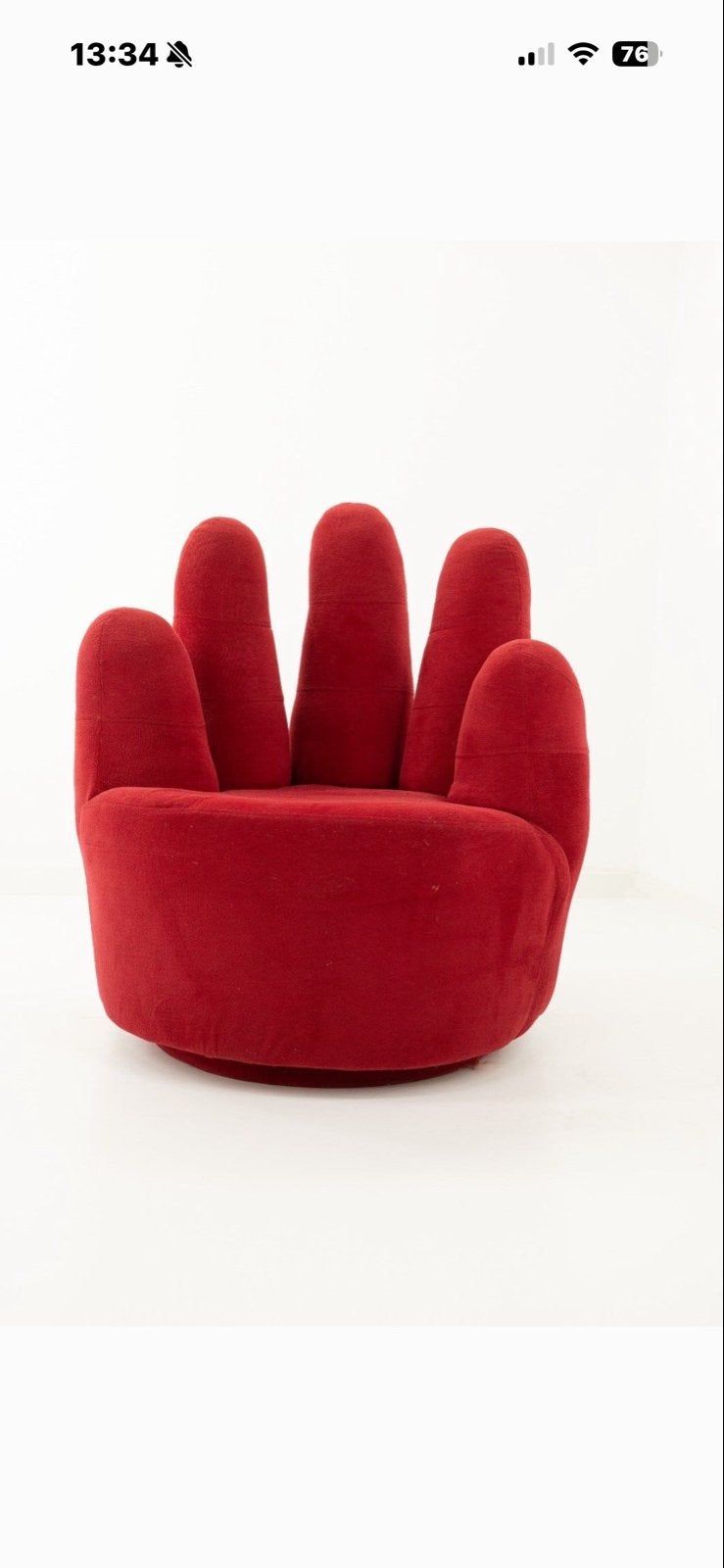 Unieke Rode Draai Handstoel, Ophalen, Gebruikt, Rood, Eén