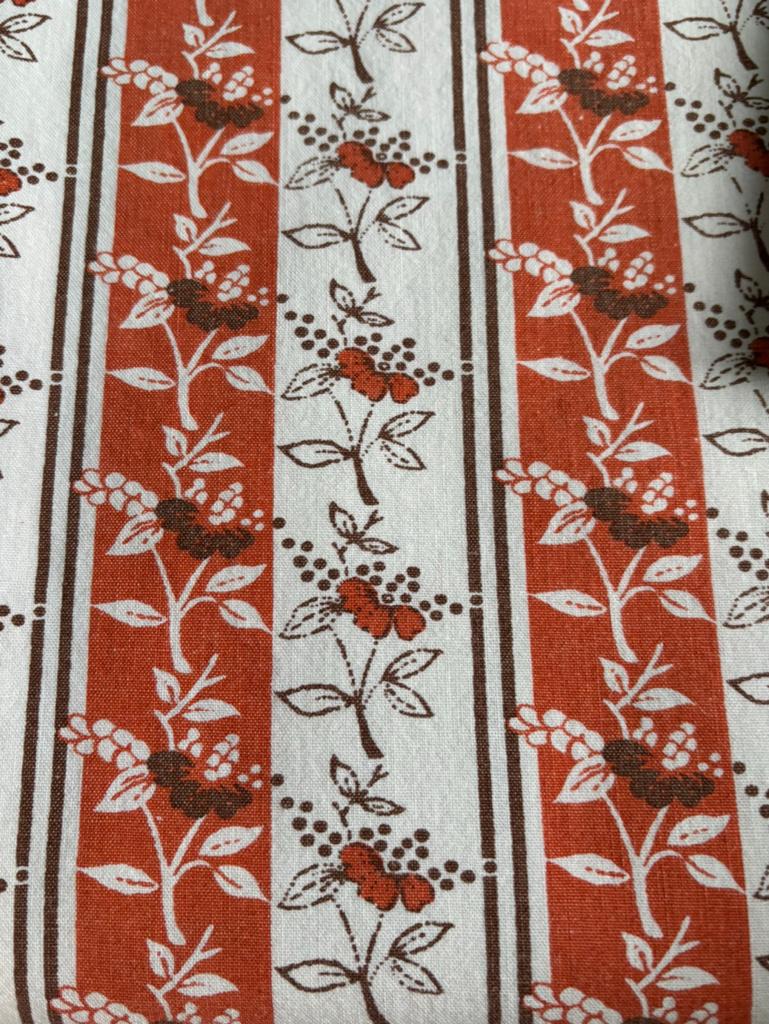 Vintage laken met kussensloop Oranje/roodbruin, Ophalen of Verzenden