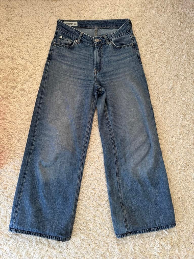 Pull&Bear wide leg jeans - EUR 32, Ophalen of Verzenden, Gedragen, Blauw, W27 (confectie 34) of kleiner