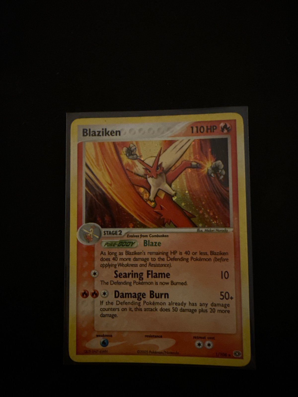Blaziken Pokémon Kaart - EX Ruby & Sapphire (2003), Ophalen of Verzenden, Gebruikt, Losse kaart