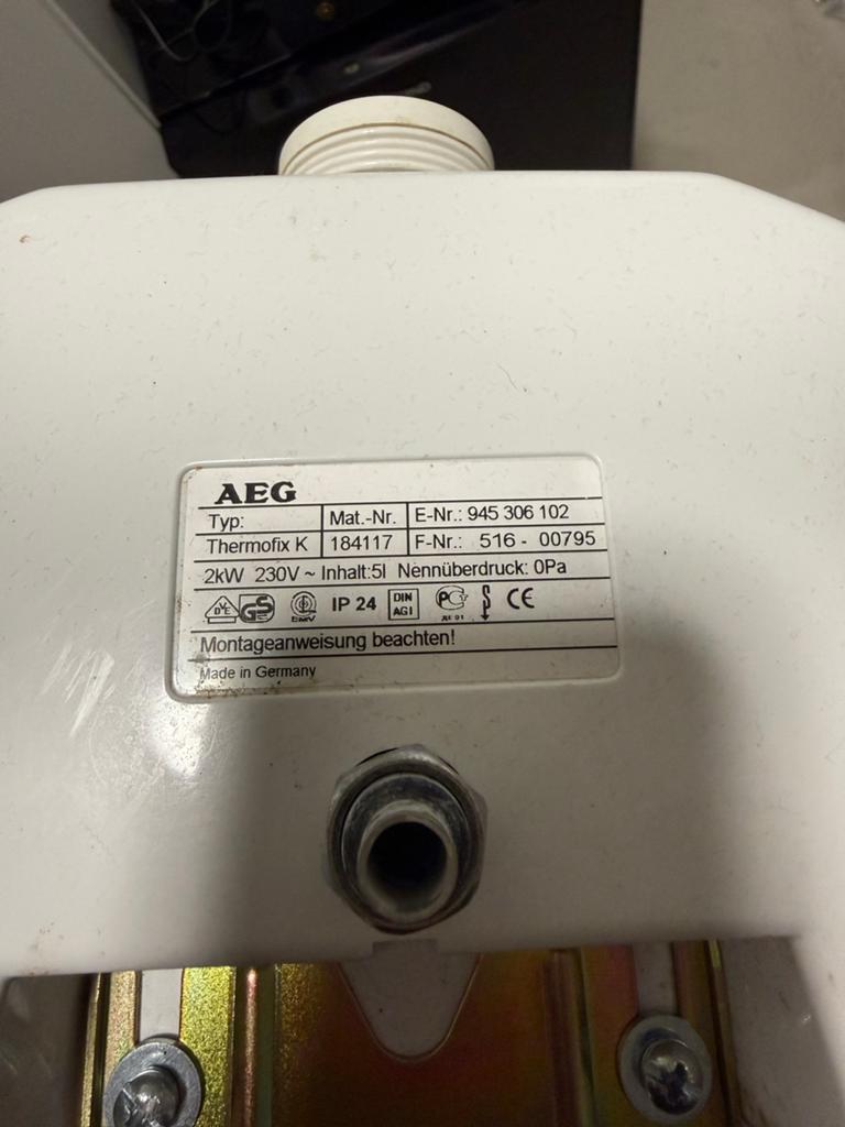 AEG Thermofix K Boiler - 5 Liter, 2kW, Ophalen, Gebruikt, Boiler, Minder dan 20 liter