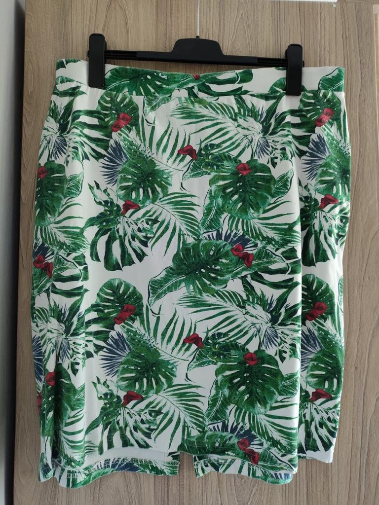 RM Rok met tropische print - Maat 3XL, Kleding | Dames, Maat 46/48 (XL) of groter, Ophalen of Verzenden, Knielengte, Groen