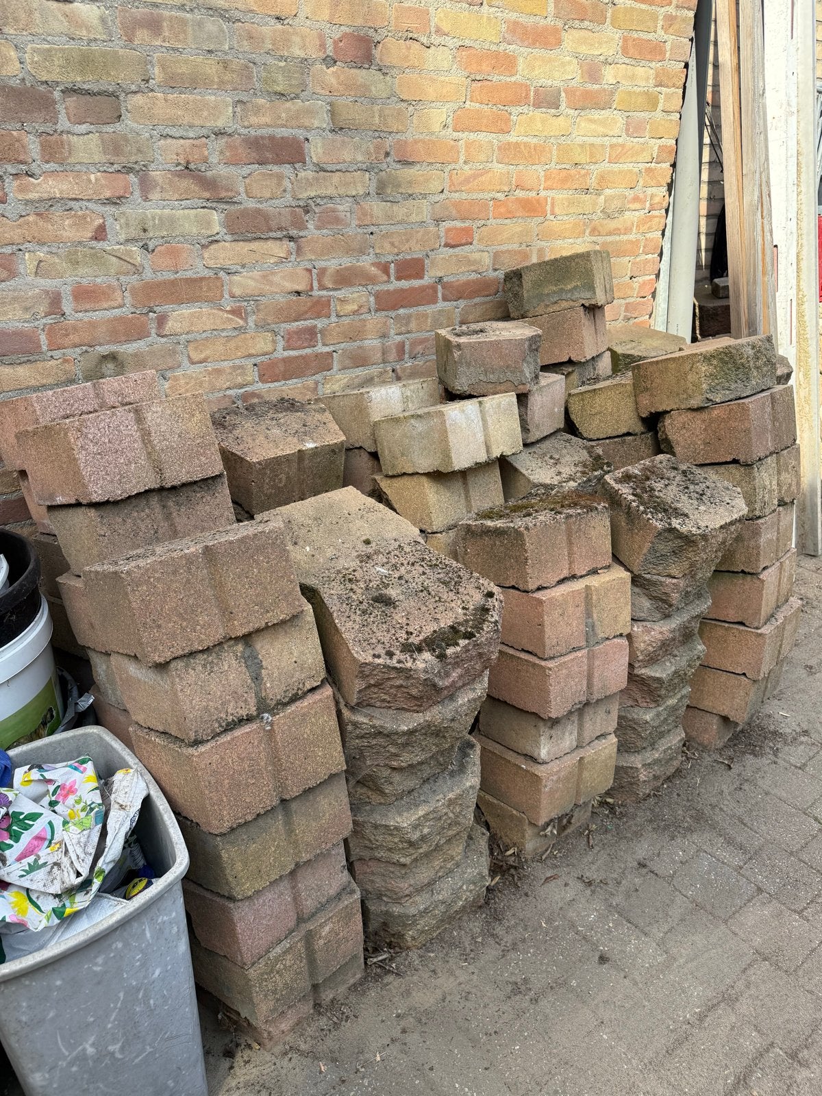 Betonblokken voor border in tuin, Ophalen, Gebruikt, Blok, Beton