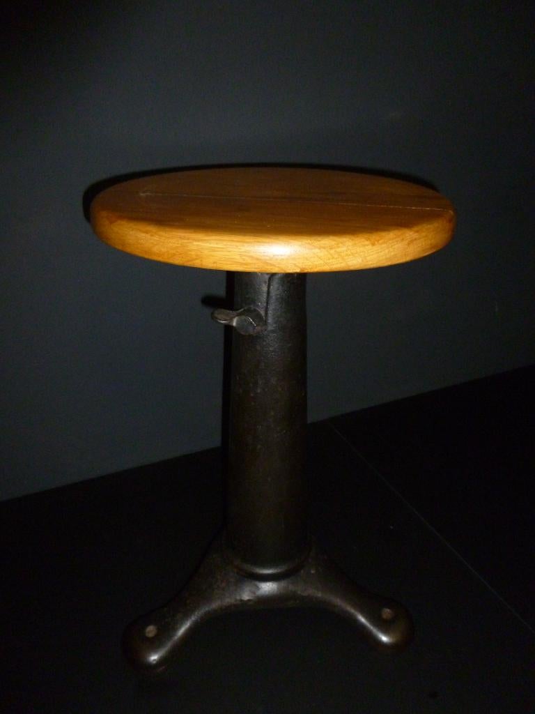 Prachtige vintage gietijzeren bijzettafel kruk tabouret, Ophalen, Gebruikt, Overige materialen