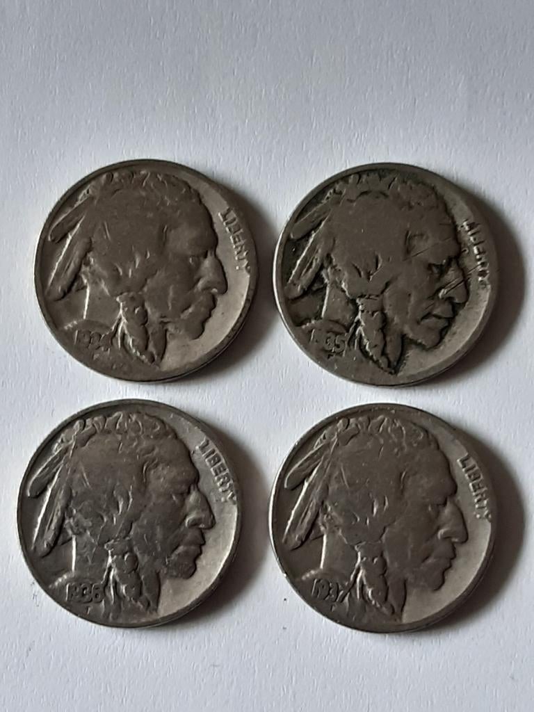 3x five cents buffalo usa  kk f.30.1, Ophalen of Verzenden, Noord-Amerika