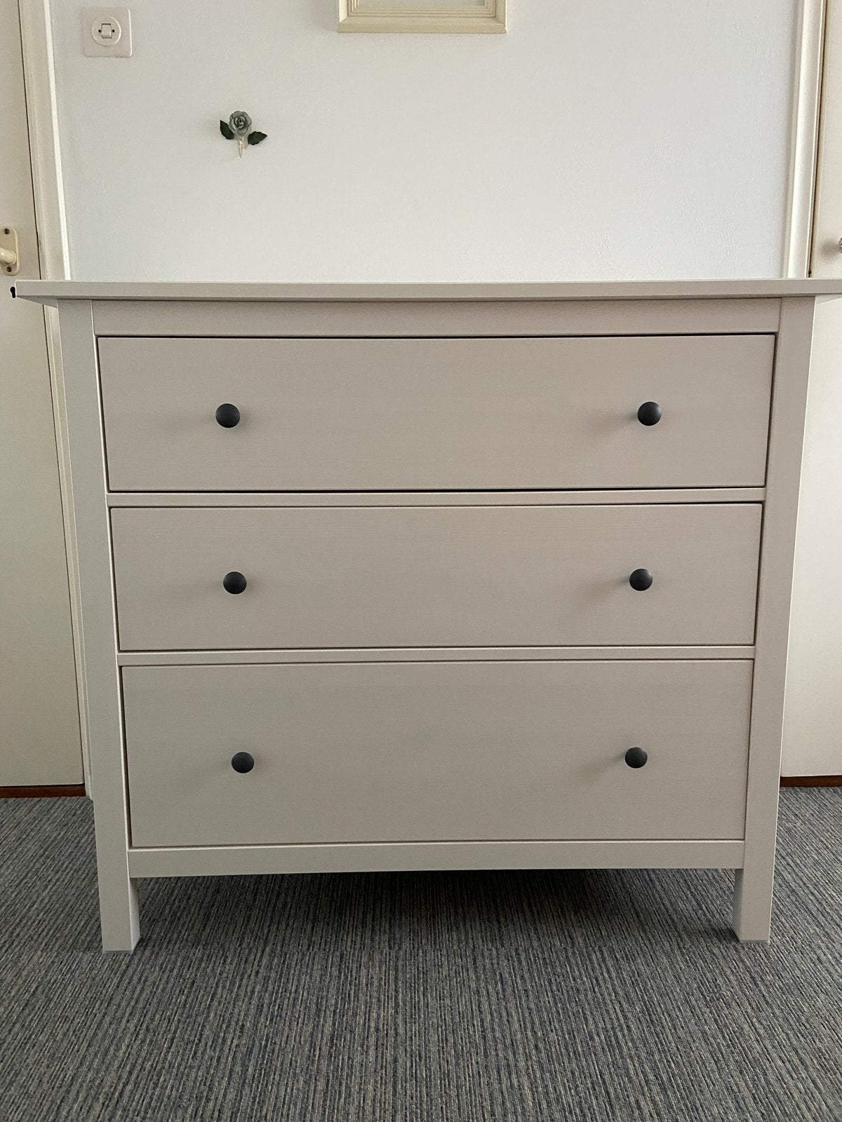 IKEA HEMNES ladekast wit gebeitste uitvoering 108x96 cm, Ophalen, 100 tot 150 cm, Zo goed als nieuw, 3 of 4 laden