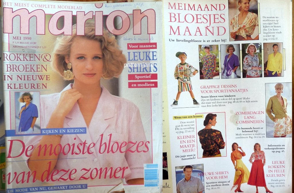 marion mei 1990 + 2 x knipmode oktober 2003 en januari 2007, Verzenden, Zo goed als nieuw, Vrouw, Knipmode