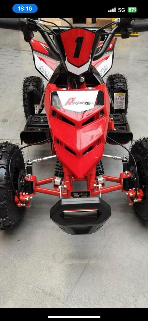 Elektrische quad raptor mmx kinder quad rijdt perfect!!, Ophalen of Verzenden