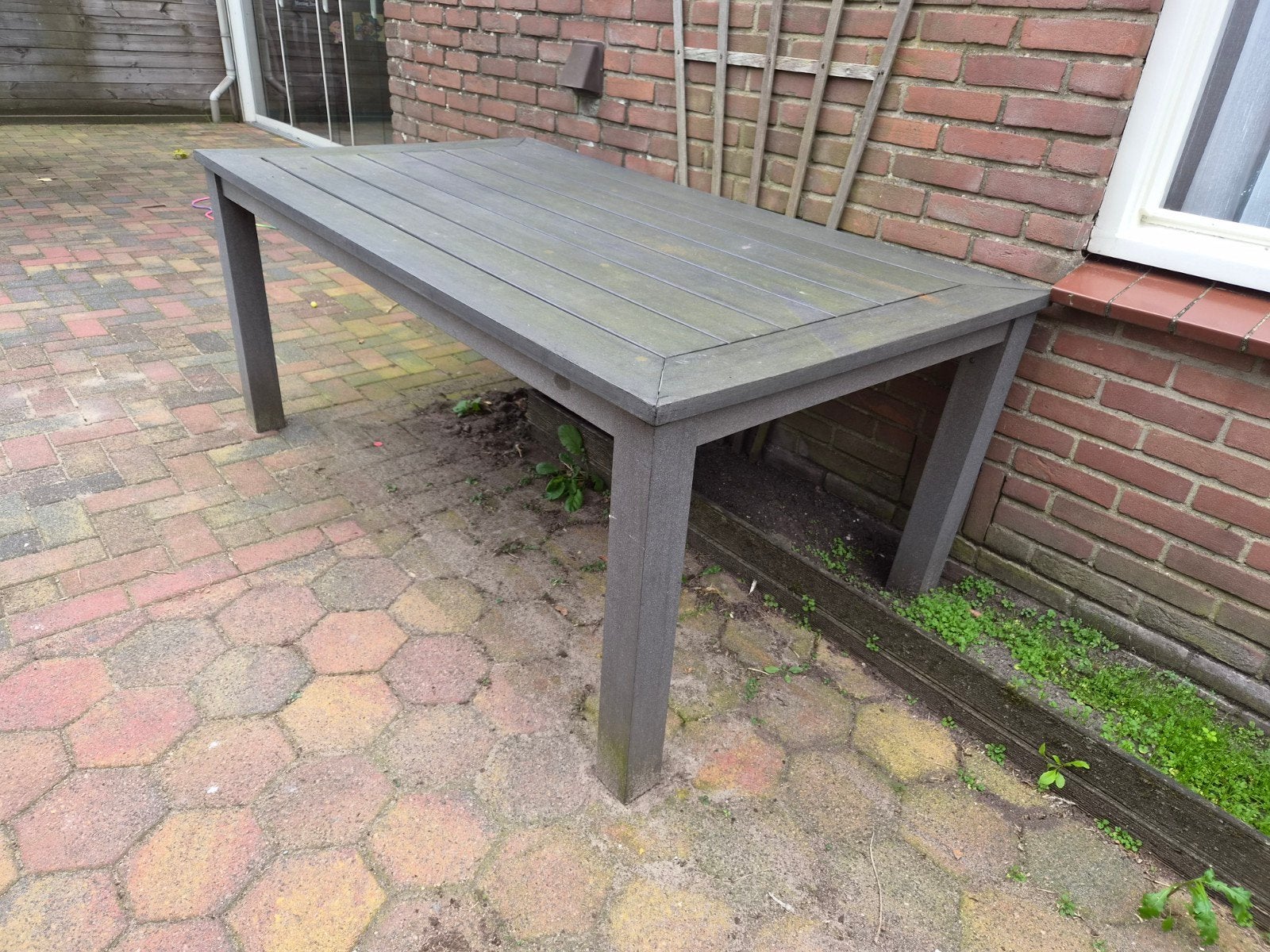 Robuuste kunstof tuintafel - 180x100 cm, Ophalen, Gebruikt, Rechthoekig, Overige materialen