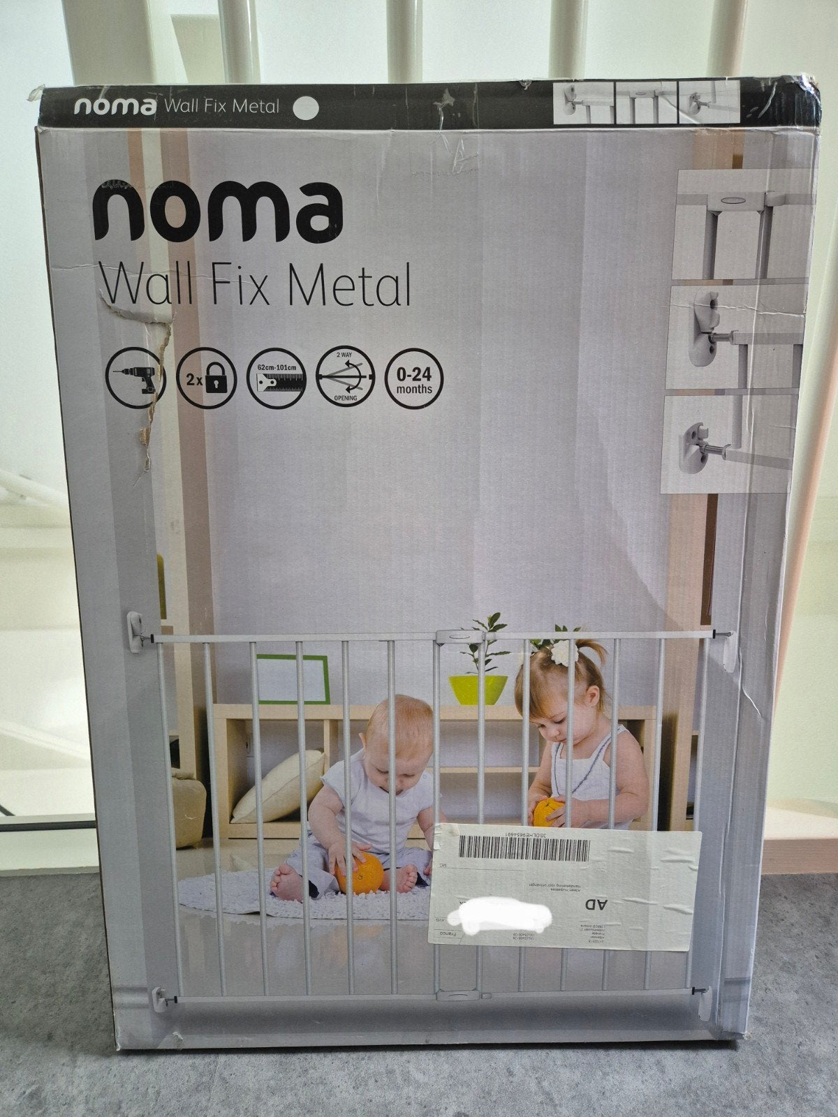 Noma Wall Fix Metal veiligheids traphekje, Ophalen, Nieuw, 100 tot 115 cm, Metaal of IJzer