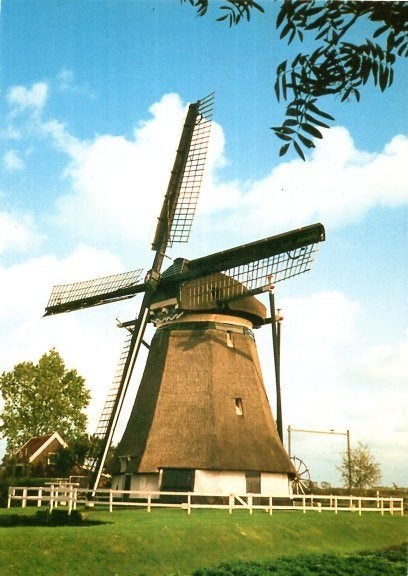 (ZH357) Ansichtkaart Hazerswoude molen Rijnenburgermolen, Ophalen of Verzenden, 1980 tot heden, Ongelopen, Zuid-Holland