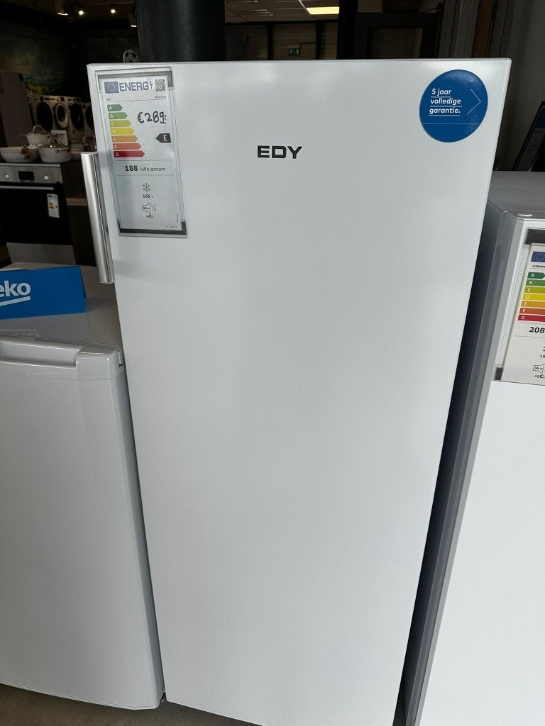 Nieuwe EDY vrieskast 144 cm 165 liter 5 jaar garantie, Nieuw, Minder dan 60 cm, 140 tot 160 cm, Vrijstaand