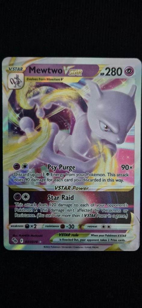 Mewtwo VSTAR Pokémon Kaart 031/078, Ophalen of Verzenden, Nieuw, Losse kaart