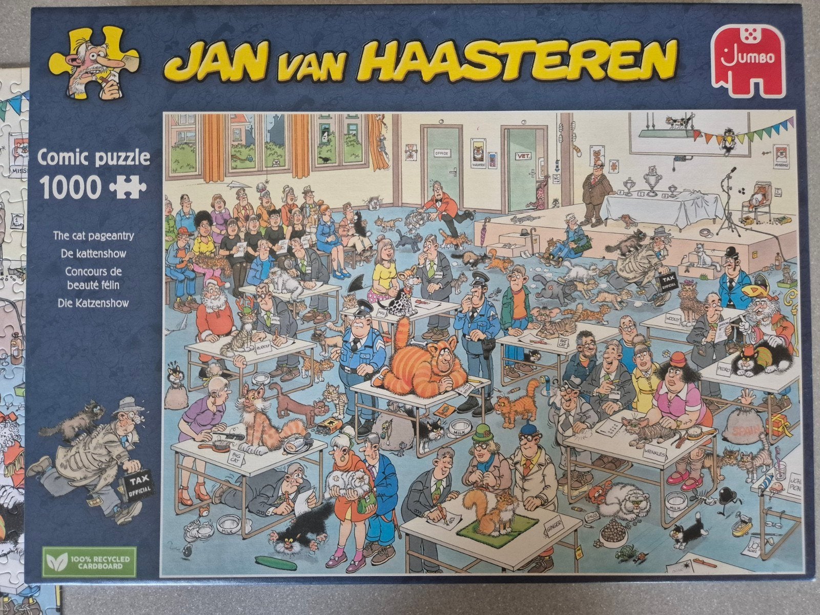 JAN VAN HAASTEREN DE KATTENSHOW 1000 STUKJES, Ophalen of Verzenden, 500 t/m 1500 stukjes, Zo goed als nieuw, Legpuzzel