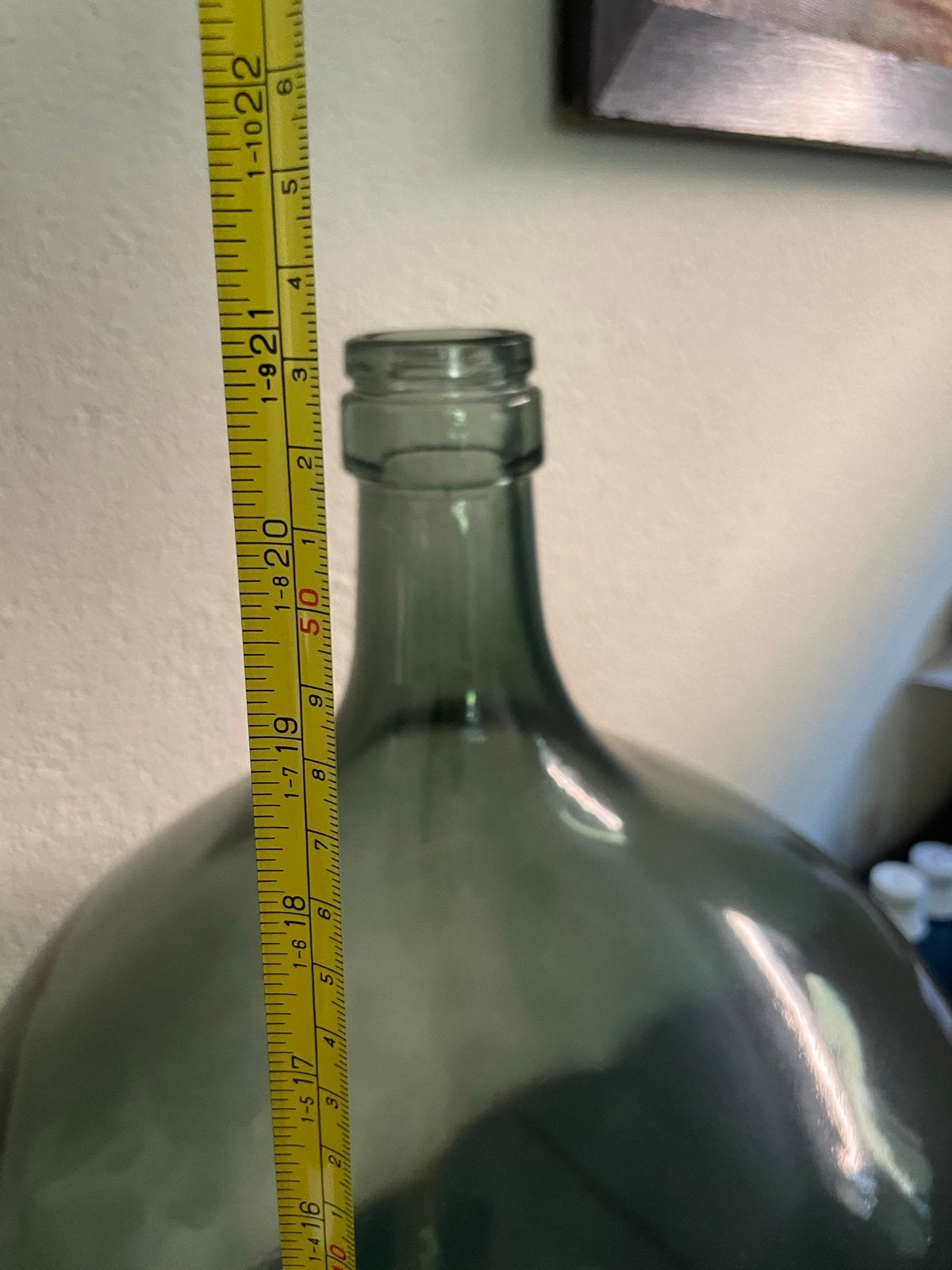 Grote vintage glazen fles - Groen decoratie vaas, Ophalen