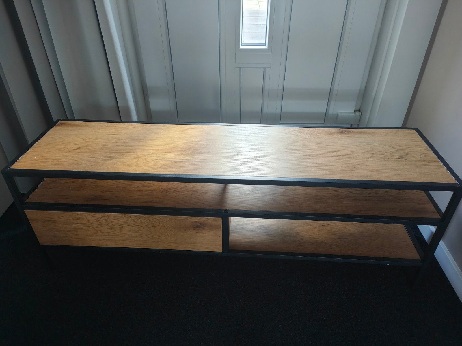 Mooi kastje met lade - Hout en Staal - 120x40x33 cm, 100 tot 150 cm, Zo goed als nieuw, Minder dan 100 cm, Modern