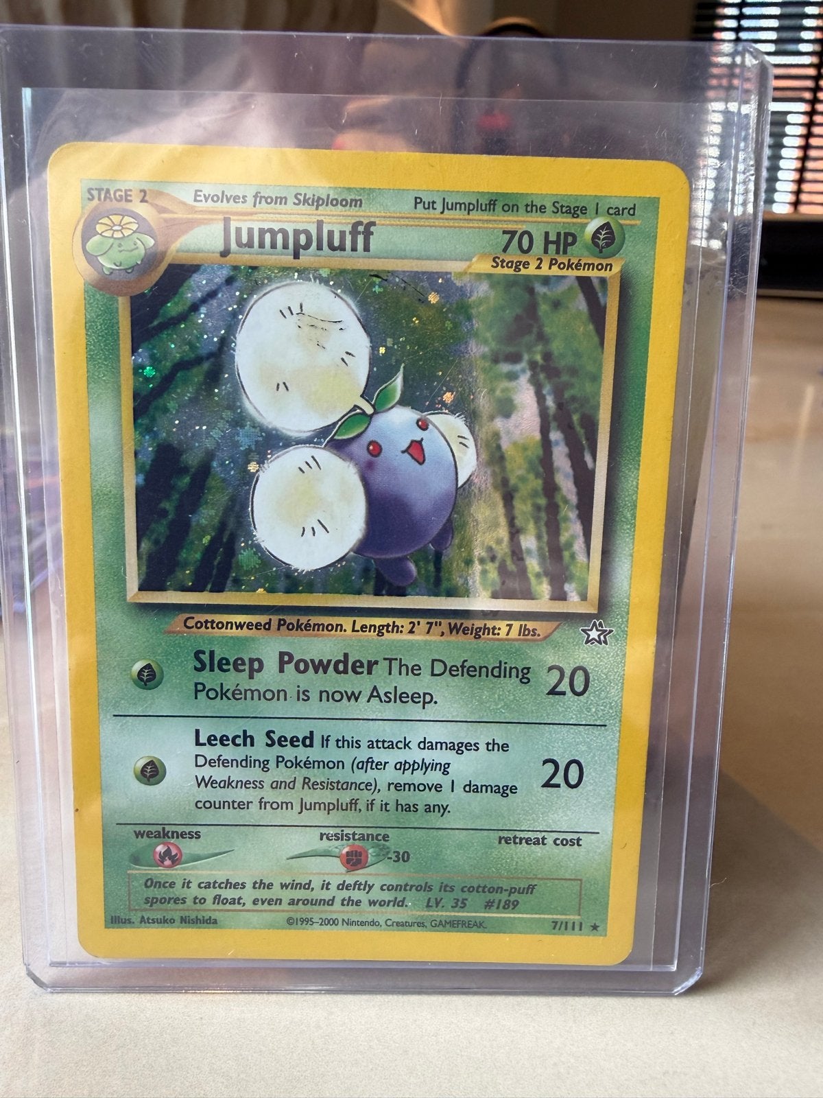 Pokémon Kaart: Jumpluff (Neo Genesis 7/111) - Holo, Ophalen of Verzenden, Zo goed als nieuw, Losse kaart, Foil