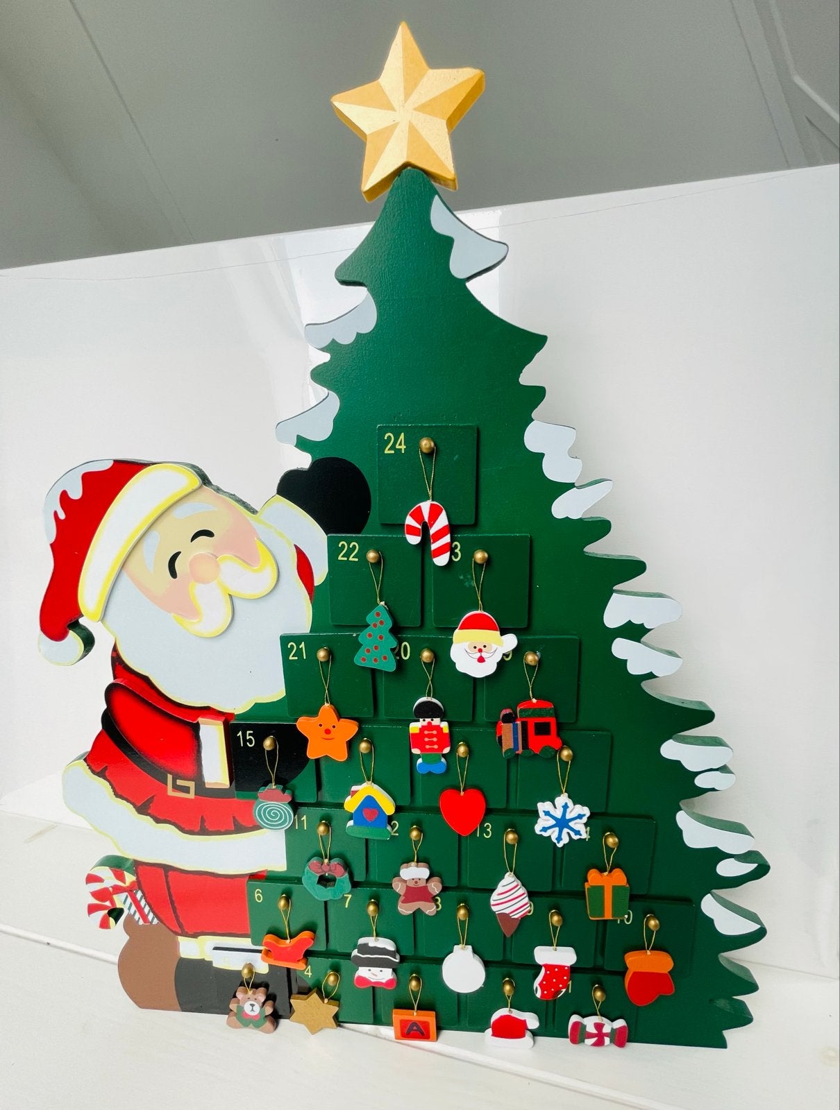 Mooie houten adventskalender - als nieuw!, Ophalen of Verzenden, Zo goed als nieuw