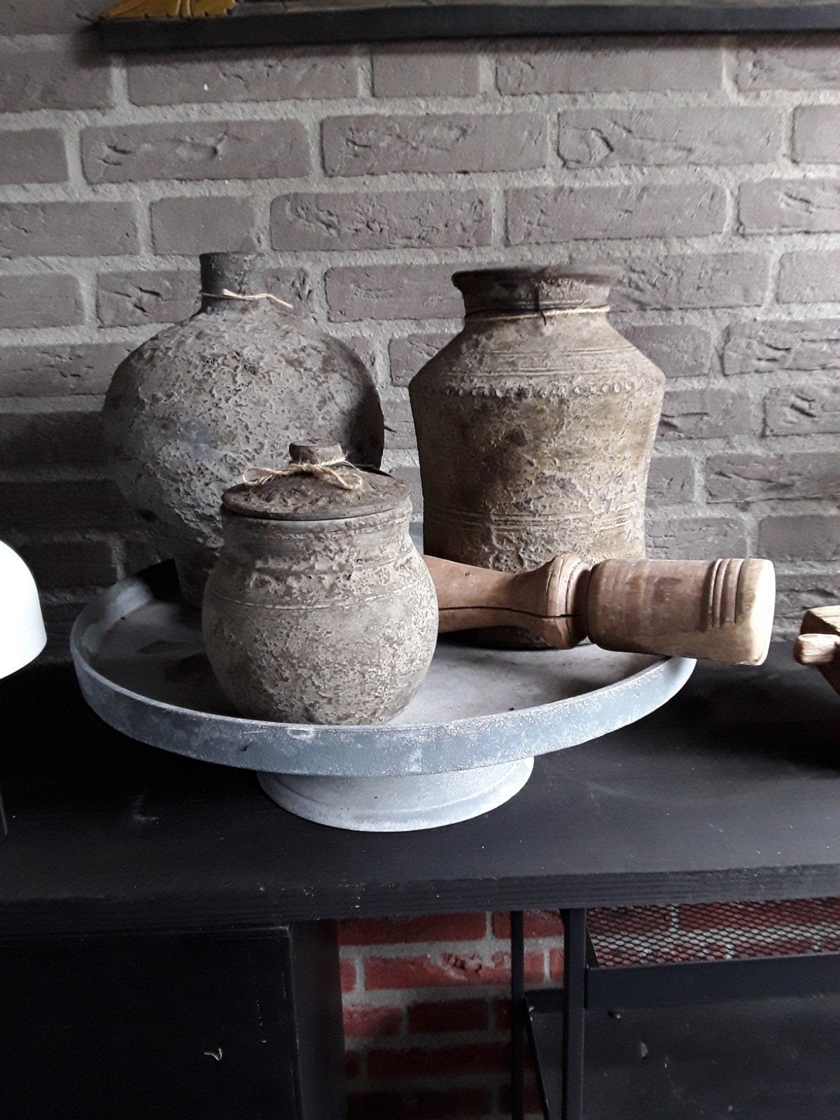 3x aardewerk decoratie, Rond, Ophalen of Verzenden, Aardewerk, Minder dan 40 cm