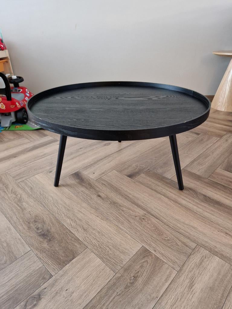 Mesa bijzettafel XL hout zwart 39xØ78, Huis en Inrichting, Tafels | Salontafels, 50 tot 100 cm, Modern, Scandinavisch, Rond, 50 tot 100 cm