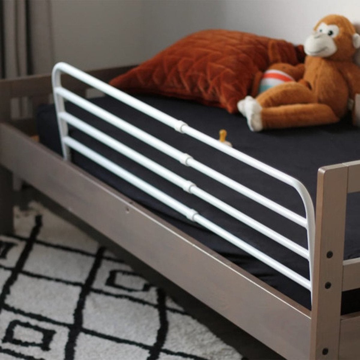 Bedrekje anti-valhek voor kinderbed, wit metaal., Ophalen, Gebruikt, 140 tot 160 cm, Matras