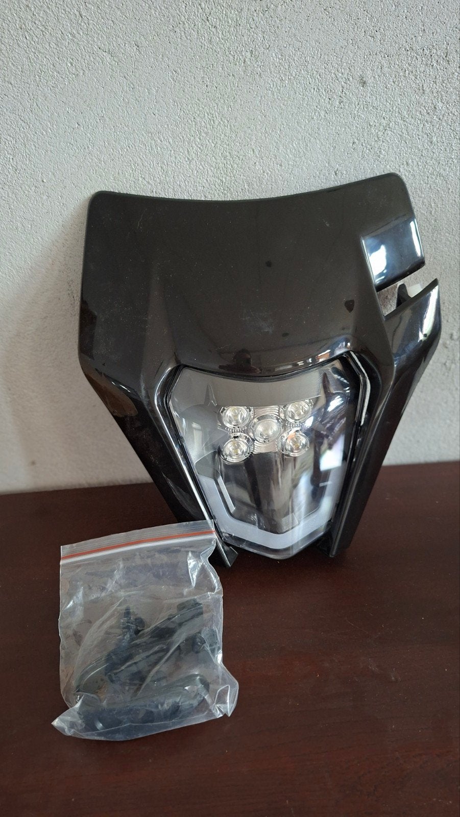Motorfiets LED Koplamp Universeel Zwart, Ophalen of Verzenden, Zo goed als nieuw