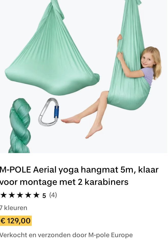Aerial yoga hangmat M-Pole, Ophalen of Verzenden, Nieuw, Yoga-accessoire
