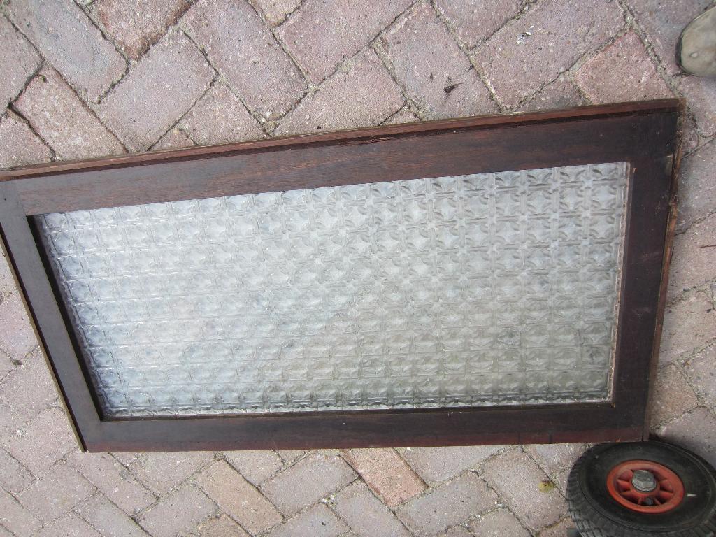 Buitendeur 212x105,5 plus bovenlicht 112x59 met dubbel glas, Ophalen, Gebruikt