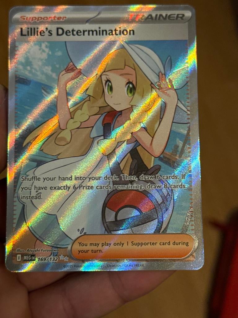 Lillie's Determination Mega Evolution 169/132 Pokémon Kaart, Ophalen of Verzenden, Zo goed als nieuw, Losse kaart, Foil