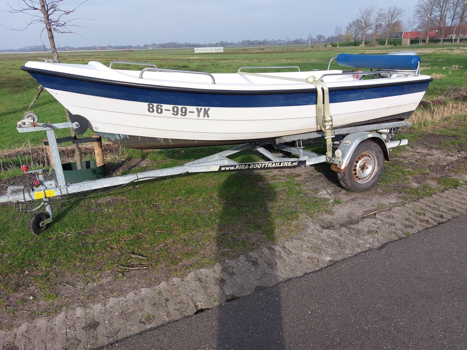 Nette Krüger 430 toerboot / sloepje + Honda 20 PK (4-takt), Watersport en Boten, Vis- en Consoleboten, Ophalen, 10 tot 30 pk, Gebruikt