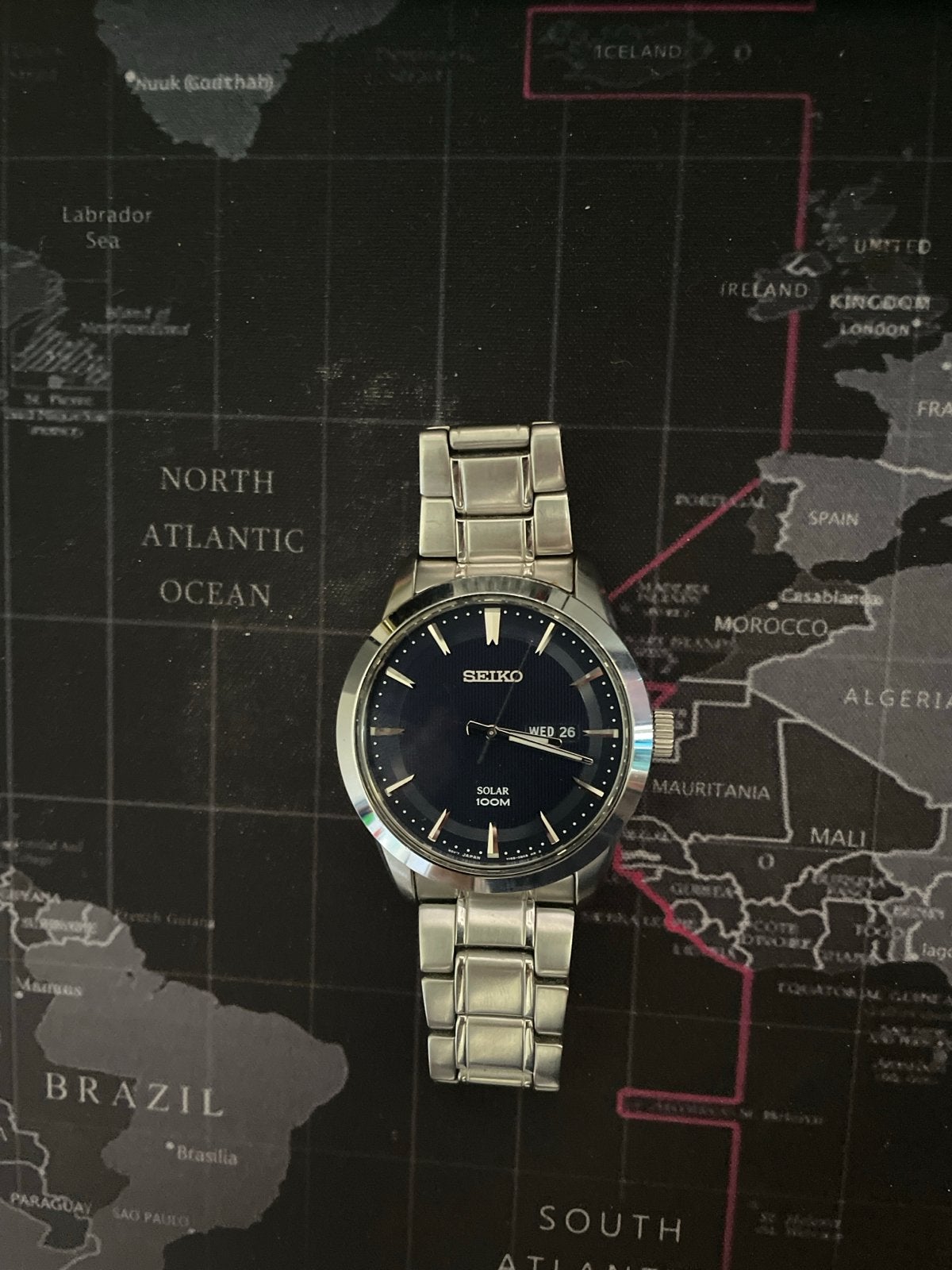Seiko Solar Horloge - V158, Seiko, Staal, Polshorloge, Ophalen of Verzenden