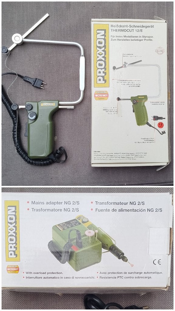 Proxxon Thermocut piepschuim snijder 12/E + adapter NG 2/E, Hobby en Vrije tijd, Overige merken, Verzenden, 1:32 tot 1:50, Overige typen