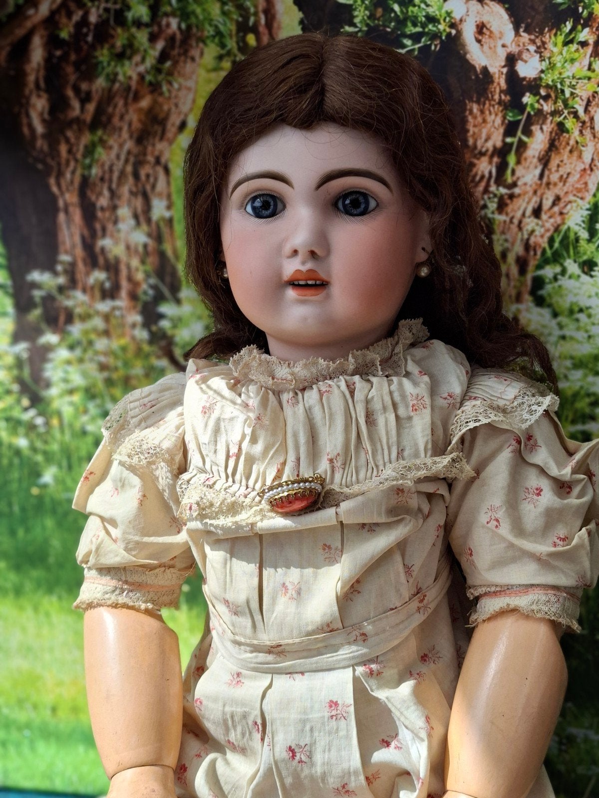 Antieke Jumeau pop 1907 met originele jurk en corset, Verzamelen, Poppen, Ophalen of Verzenden, Gebruikt, Pop