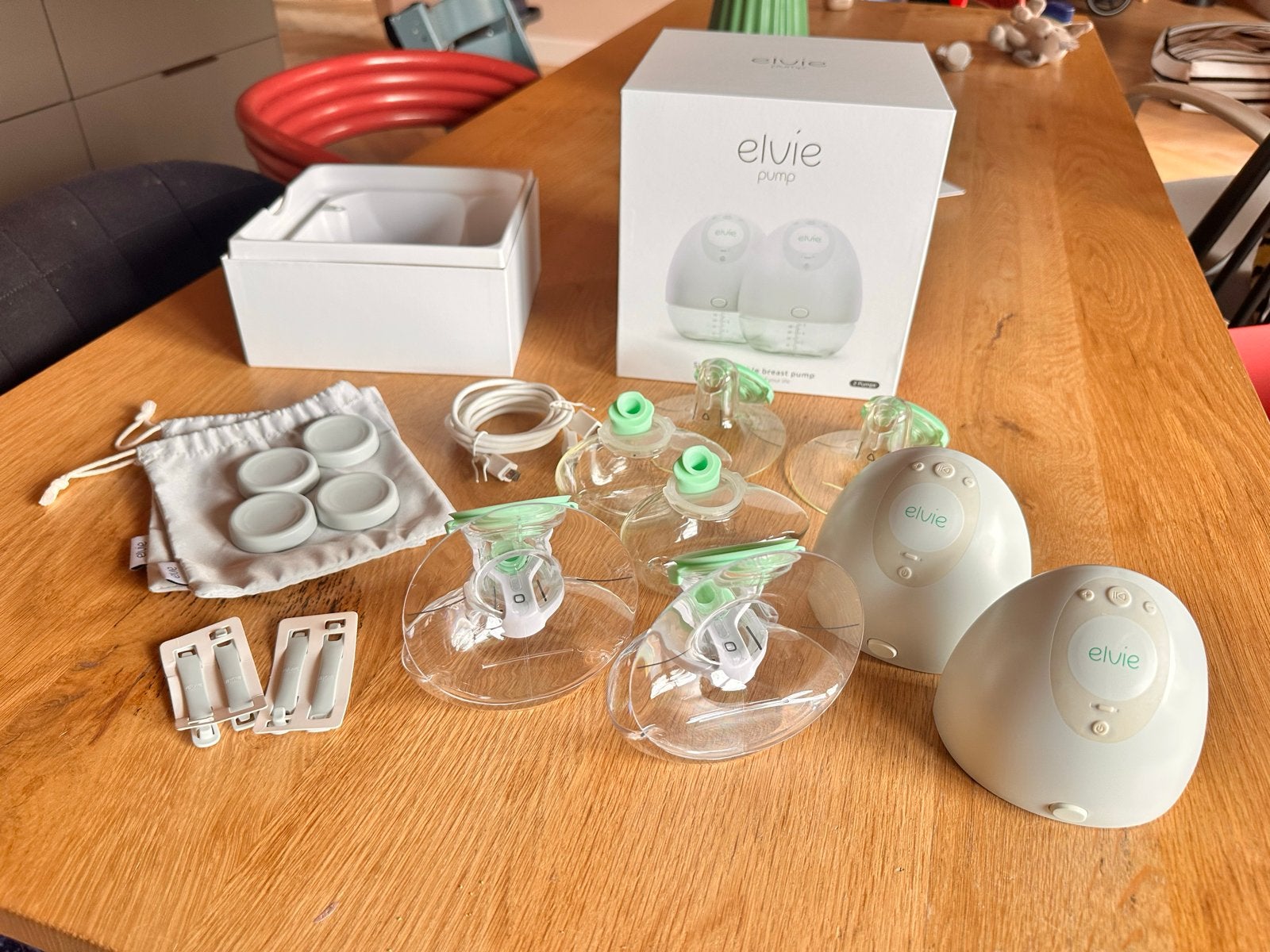 ZGAN Elvie pump dubbele elektrische borstkolf, Kinderen en Baby's, Ophalen of Verzenden, Zo goed als nieuw, Borstkolf