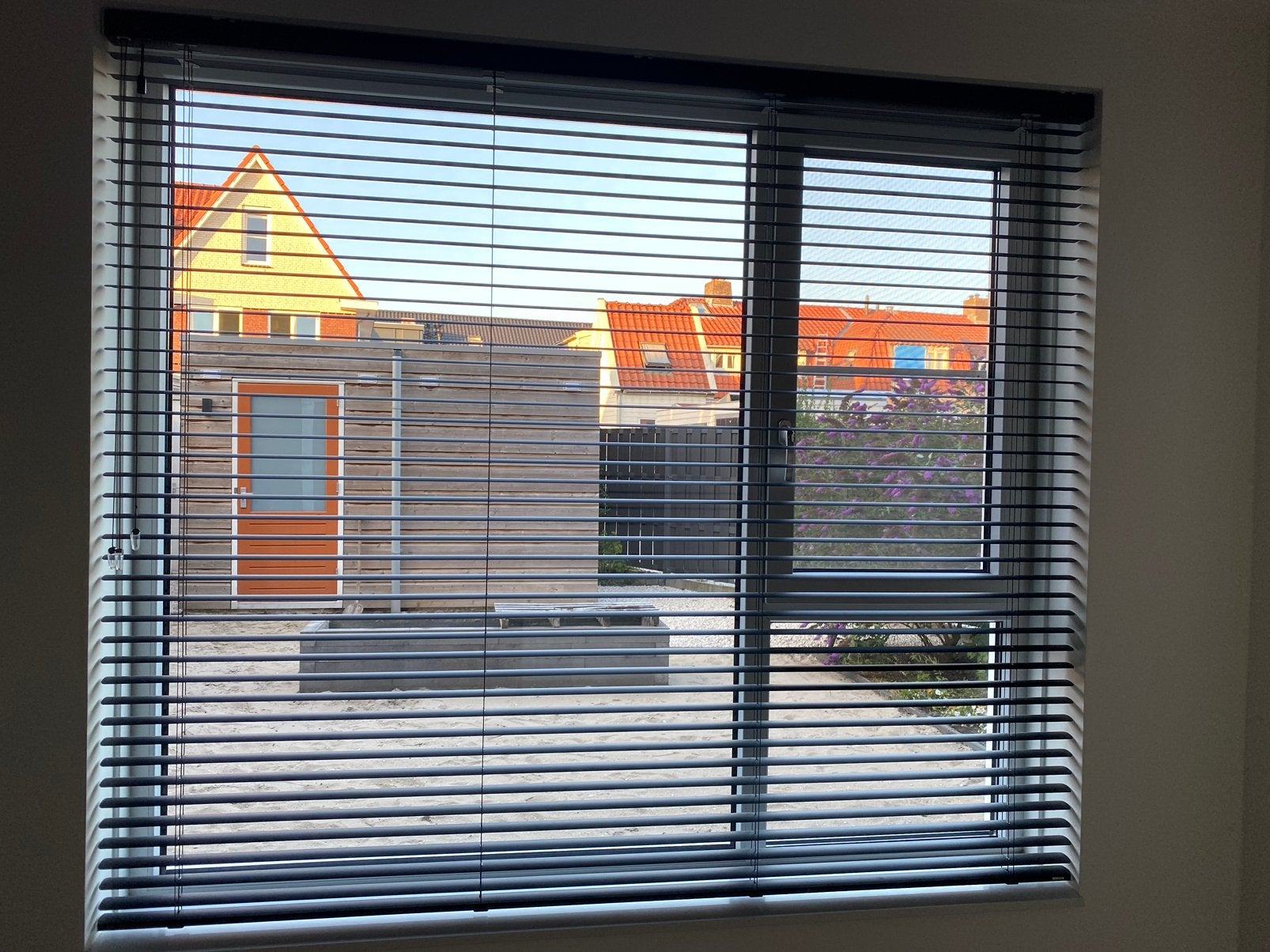Zwarte jaloezieën 215 x 186cm (1 stuk), Huis en Inrichting, Stoffering | Gordijnen en Lamellen, Ophalen, Zo goed als nieuw, Jaloezie