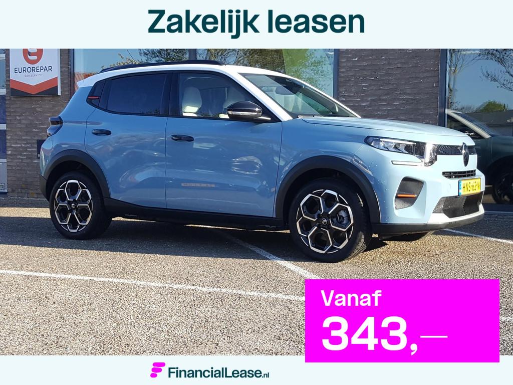 CITROEN E-C3 EV 44kWh 113pk Max 3-fase Apple Carplay & Andro, 12 maanden, Gebruikt, Blauw, Leder en Stof
