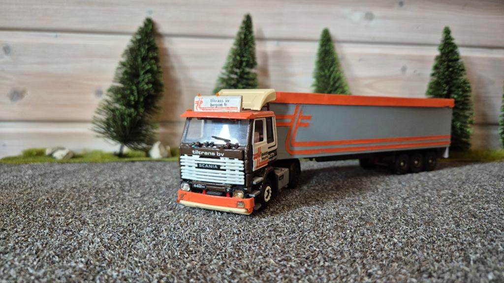 Zelfbouw Tekno Scania Vabis met kipper - tiltrans, Overige merken, Gebruikt, 1:50 of kleiner, Ophalen of Verzenden