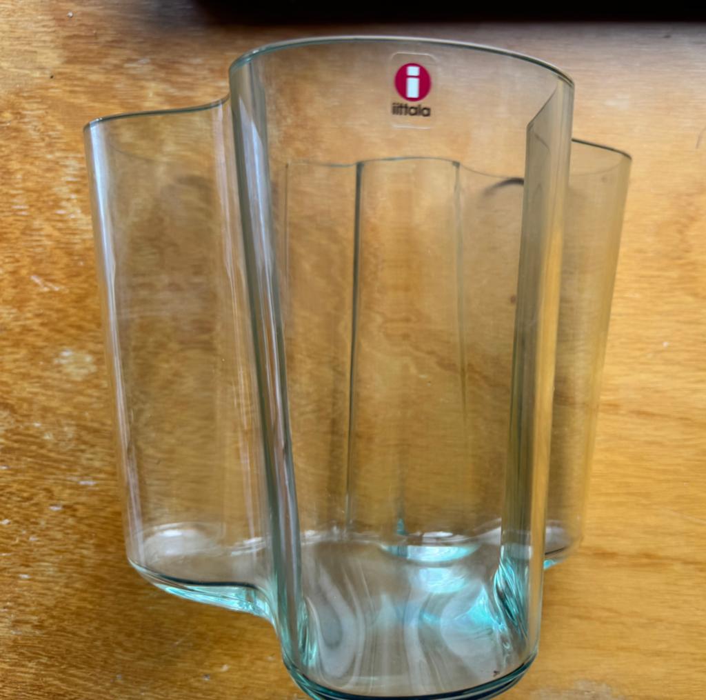 Prachtige Iittala glazen vaas Alvar Aalto Collection 16 cm, Ophalen, Overige kleuren, Minder dan 50 cm, Glas