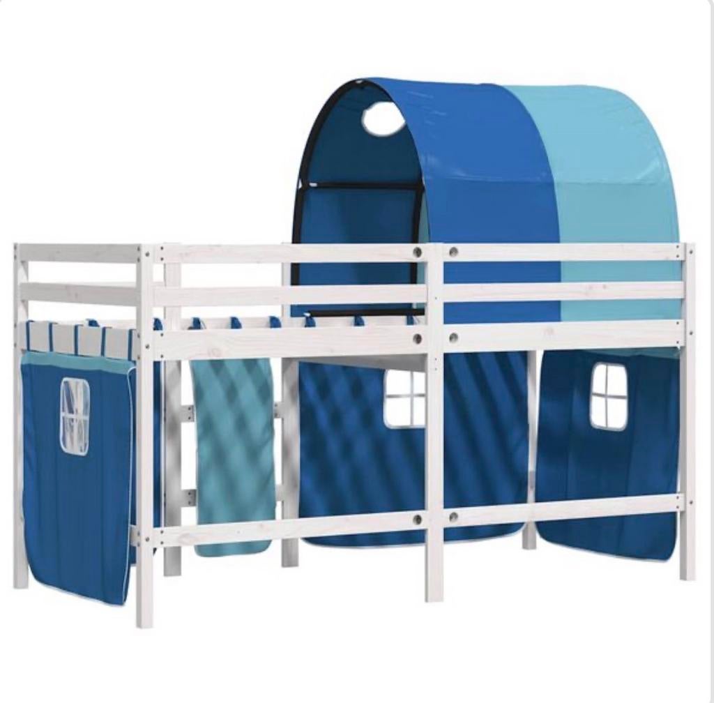 Loft kinderbed met tunnel, Huis en Inrichting, Slaapkamer | Stapelbedden en Hoogslapers, Gebruikt, Halfhoogslaper, 90 cm, 190 cm of minder