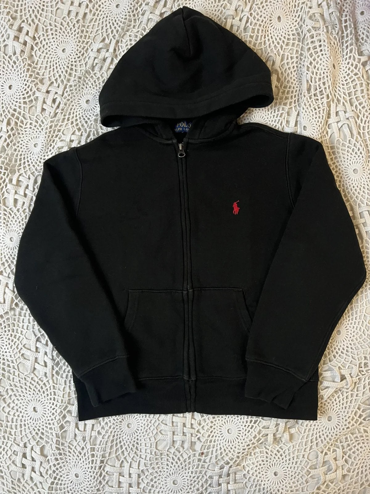 Polo Ralph Lauren hoodie met rits - Zwart, Ophalen of Verzenden, Nieuw, Maat 52/54 (L), Zwart