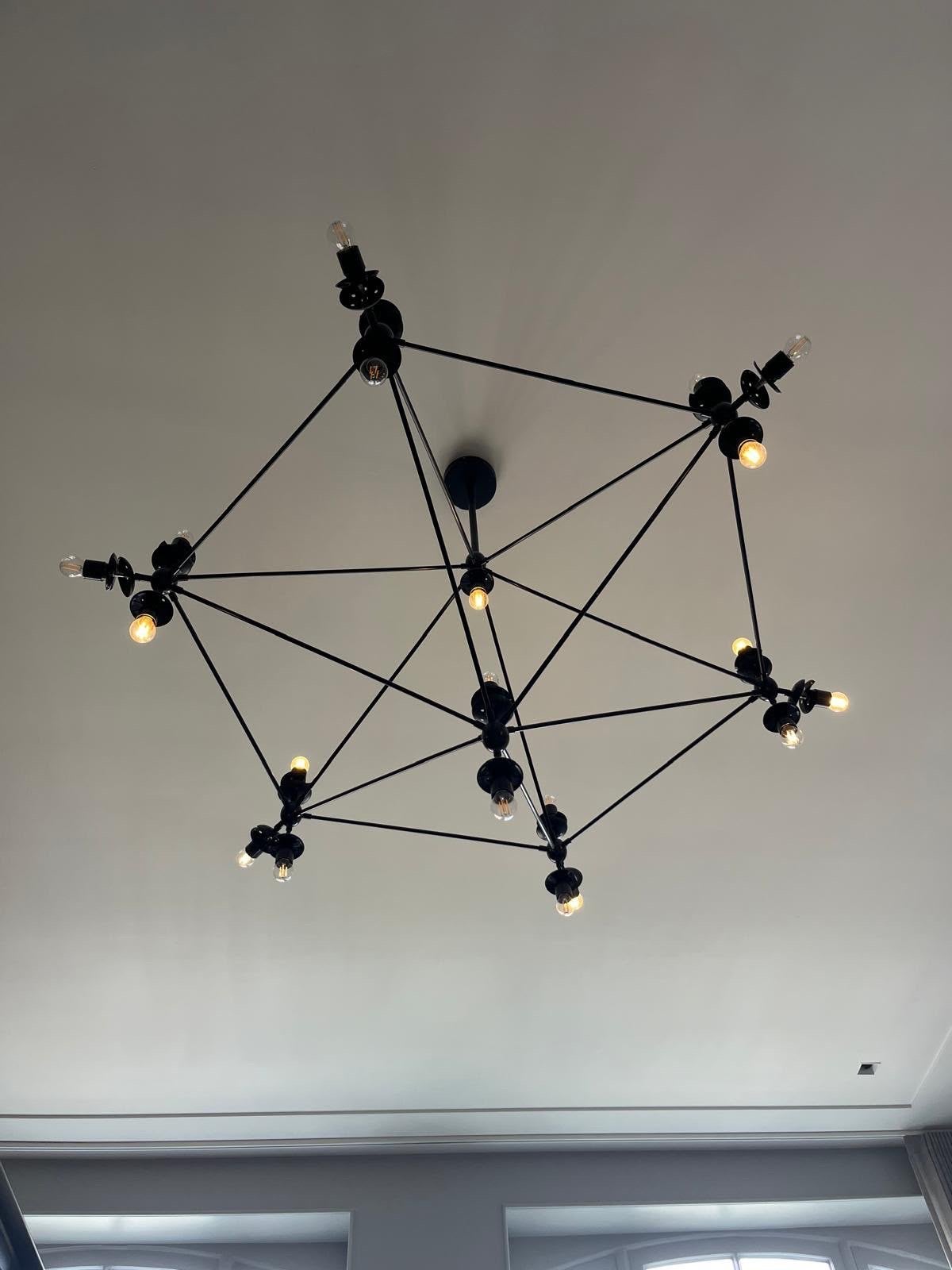 Jason Miller Modo Chandelier – 21 Globe Black Pendant Light