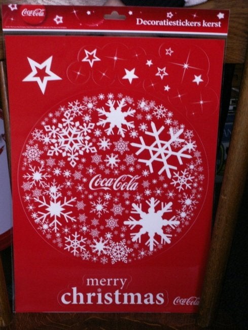 coca cola kerst raamdecoratie sticker Coca-Cola kerstbal, Ophalen of Verzenden, Nieuw, Gebruiksvoorwerp