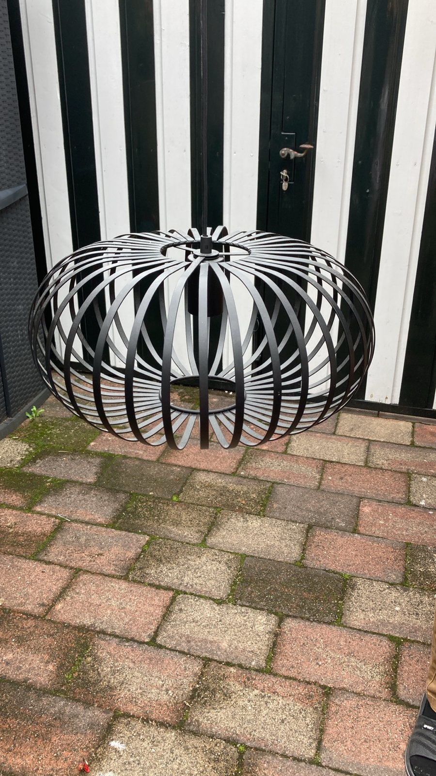 Moderne Zwarte Hanglamp, Ophalen of Verzenden, Zo goed als nieuw, Metaal, E27 (groot)