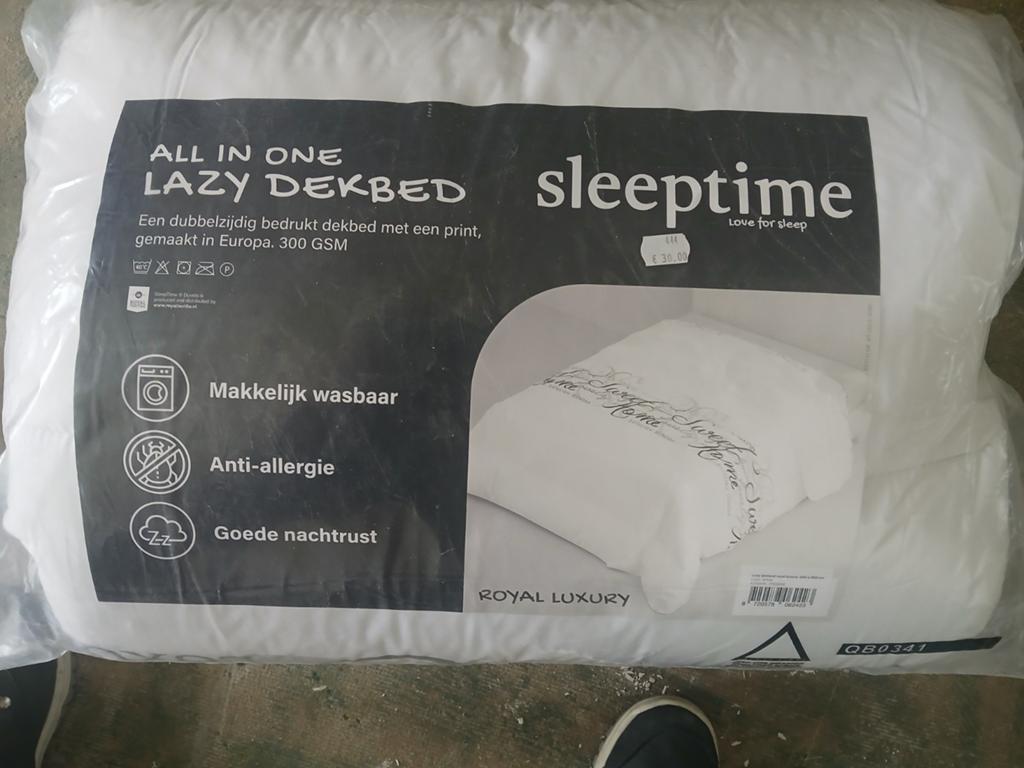 Sleepytime Lazy Dekbed Royal Luxury 240x200 cm Wit, Huis en Inrichting, Wit, Ophalen of Verzenden, Deken of Dekbed, Nieuw